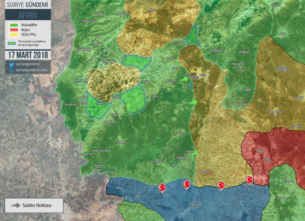 Zeytin Dal Harekat G Ncel Afrin Son Durum Haritas Stratejik Ortak