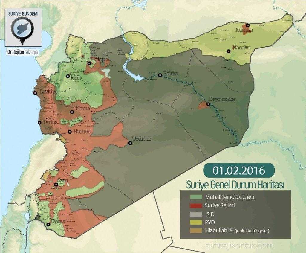 Suriye son durum haritası 2016