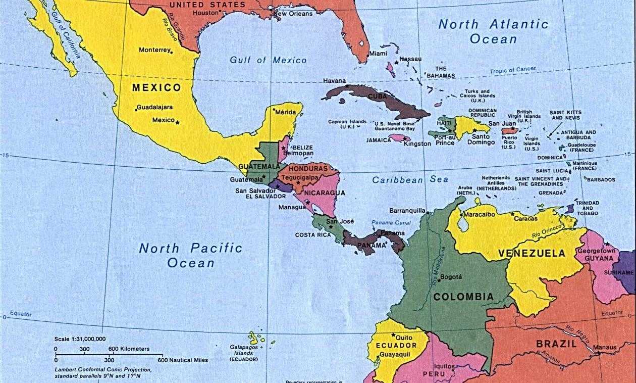Orta Amerika Haritası