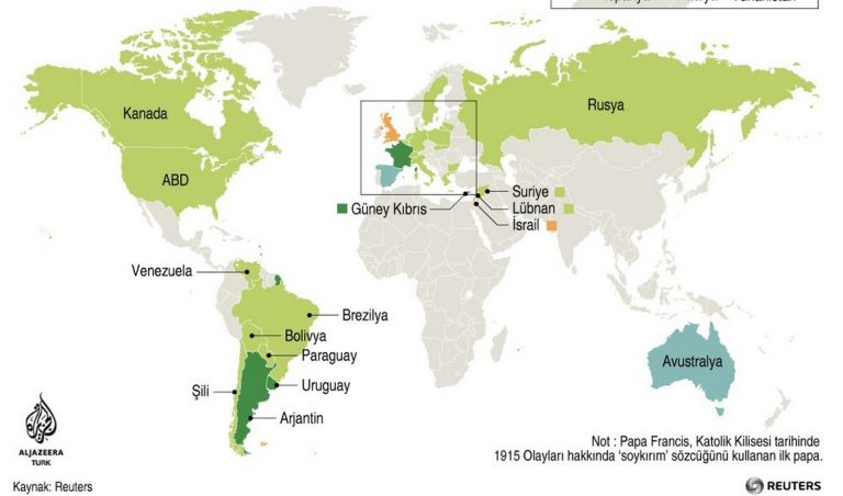 Sözde ‘Ermeni Soykırımı’nı Tanıyan Ülkeler