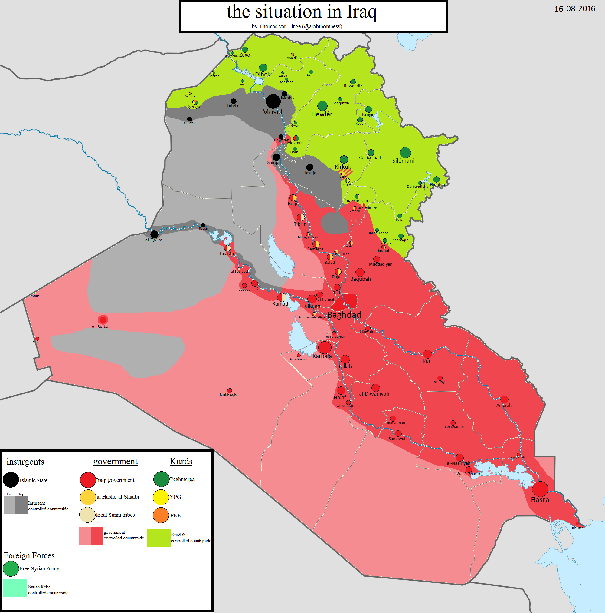 Irak Son Durum Haritası | 16 Ağustos 2016