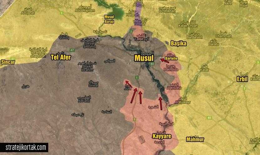 30 EKim 2016 Musul Operasyonu haritası