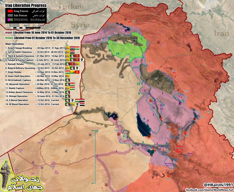 Adım Adım IŞİD’den Temizlenen Irak’ta Harita (2014-2017)