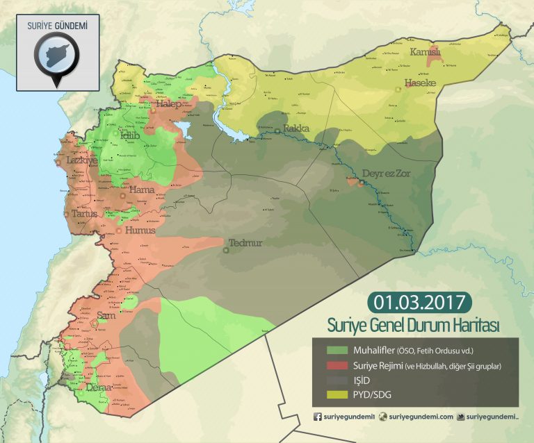 Suriye Son Durum Haritası (Mart 2017)