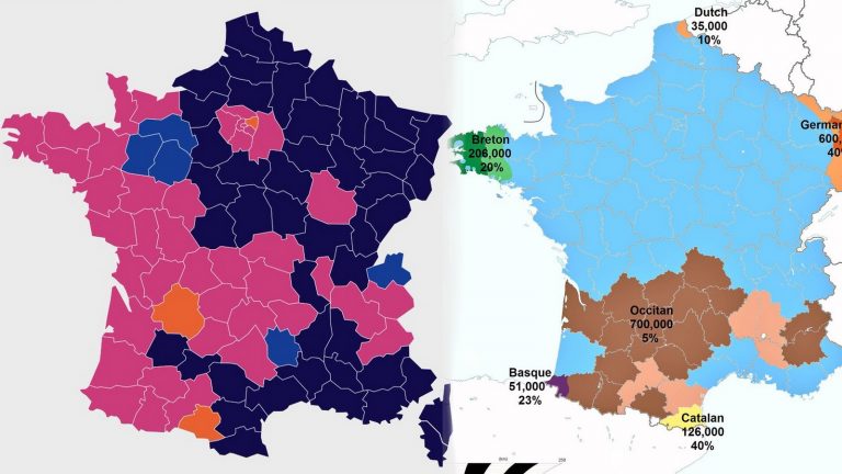 Fransa Seçim Haritası ve Dil Haritası Kıyaslaması