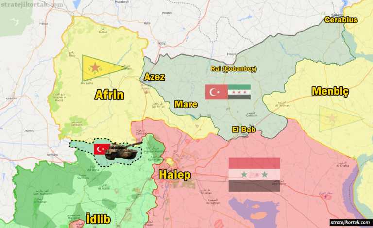Zeytin Dalı Harekatı: Afrin Son Durum Haritası