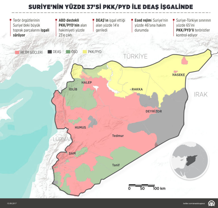 Suriye’de Terörist İşgal Bölgeleri