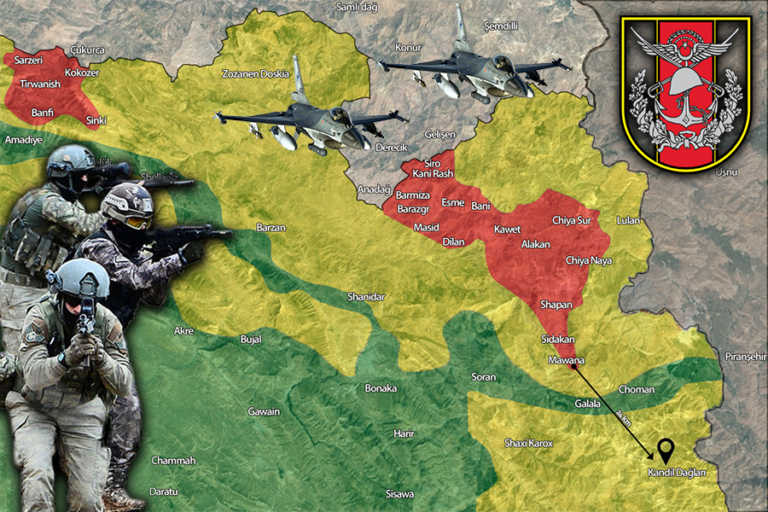 Kuzey Irak: Kandil Operasyonu Son Durum Haritası