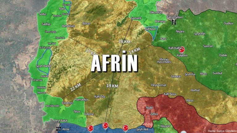 Zeytin Dalı Harekatı: Güncel Afrin Son Durum Haritası