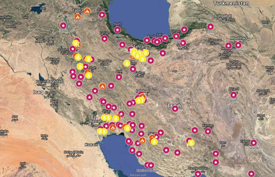 İran’daki Gösterilerin İnteraktif Haritası