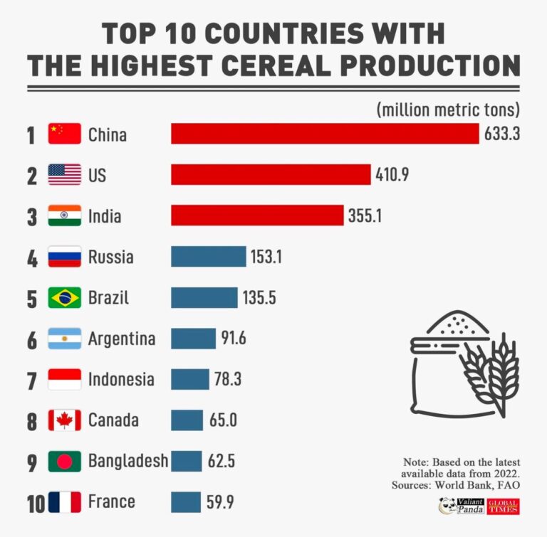 Dünyada En Fazla Tahıl Üreten Ülkeler (2022)
