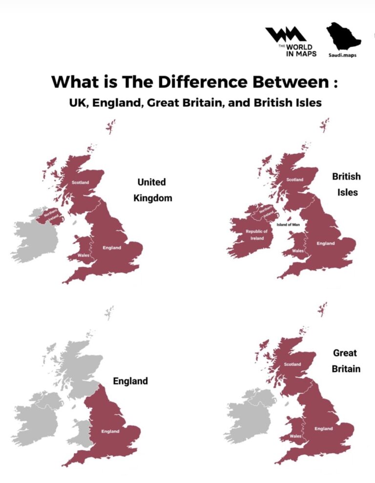Birleşik Krallık ve İngiltere Arasındaki Fark (Harita)