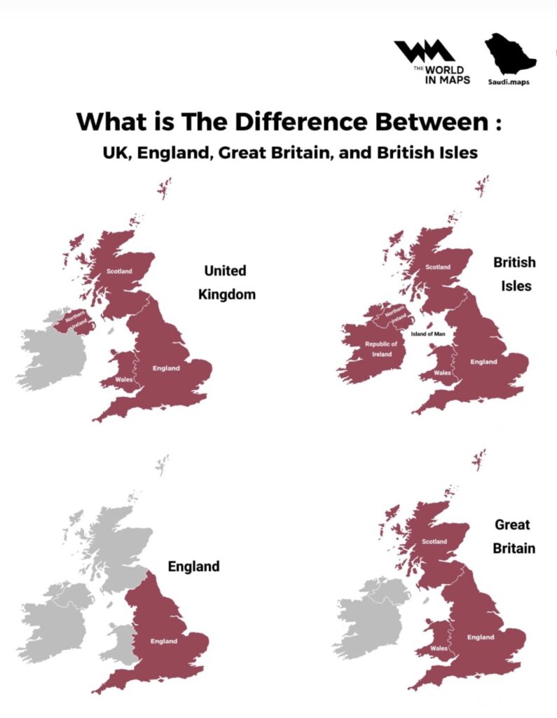 Birleşik Krallık ve İngiltere Arasındaki Fark (Harita) ​