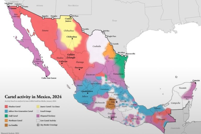 Meksika Uyuşturucu Kartellerinin Etkinlik Haritası