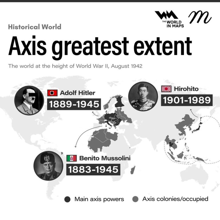 II. Dünya Savaşı’nda Mihver Devletleri’nin En Geniş Sınırları (Harita)