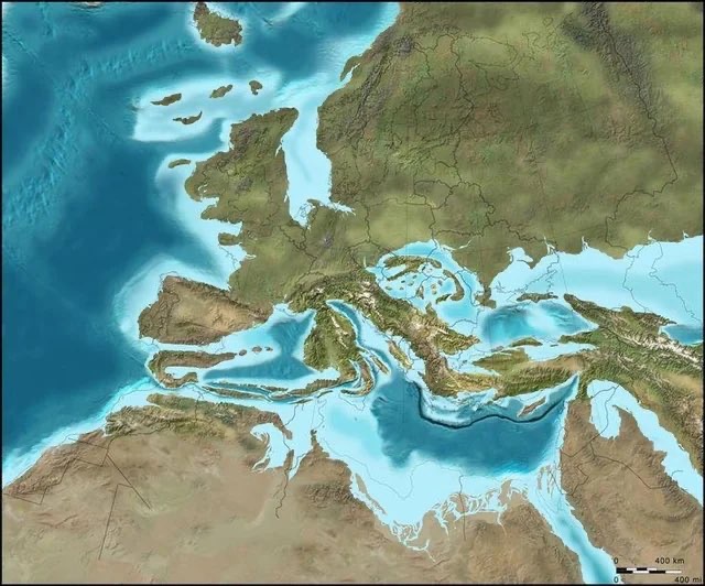13 Milyon Yıl Önce Avrupa Haritası