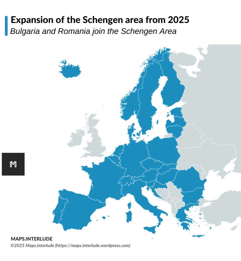 Schengen Bölgesi Ülkeleri: Güncellenen En Güncel Harita (2025)
