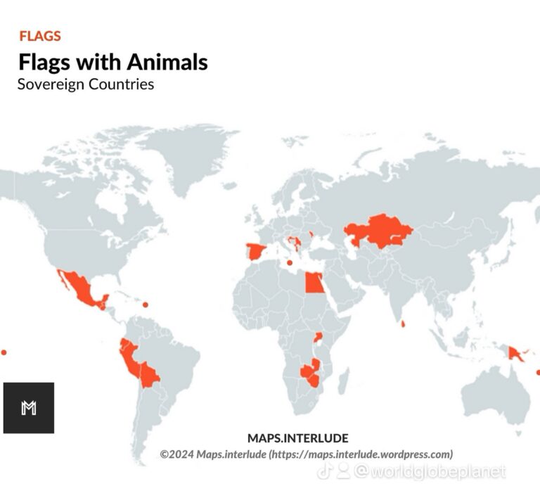 Harita: Bayrağında Hayvan Figürü Bulunan Ülkeler ve Anlamı
