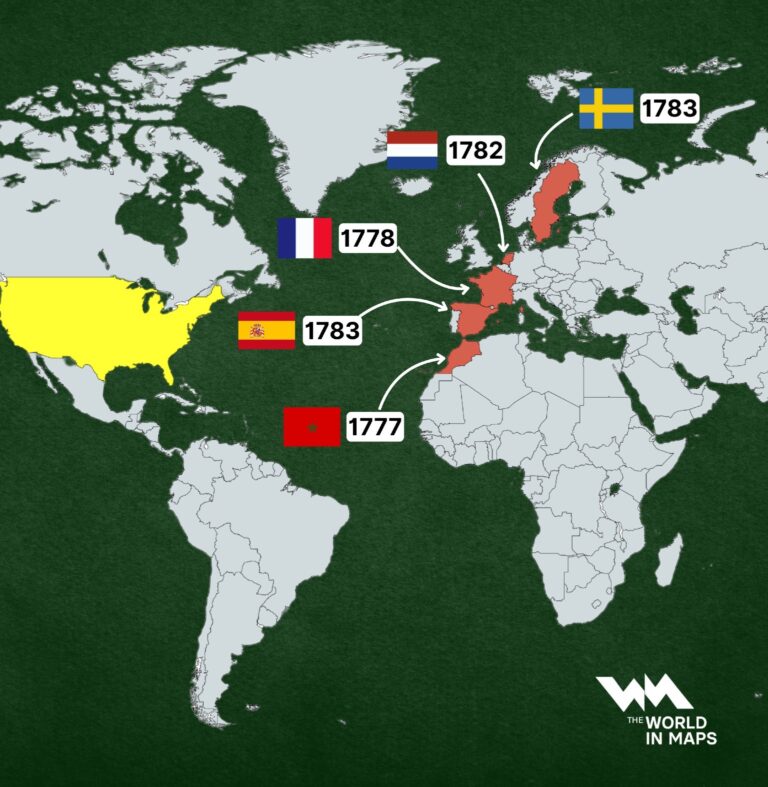 ABD’yi Tanıyan İlk 5 Ülke (Harita)