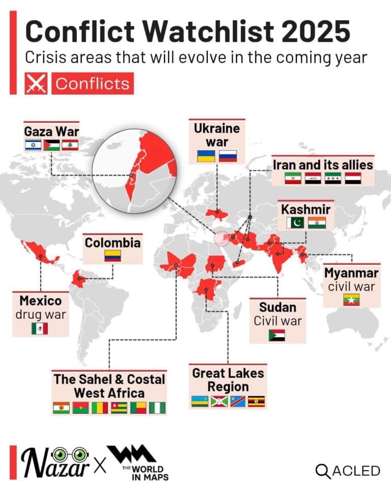 2025’te Dünyadaki Çatışma Bölgeleri (İnfografik)