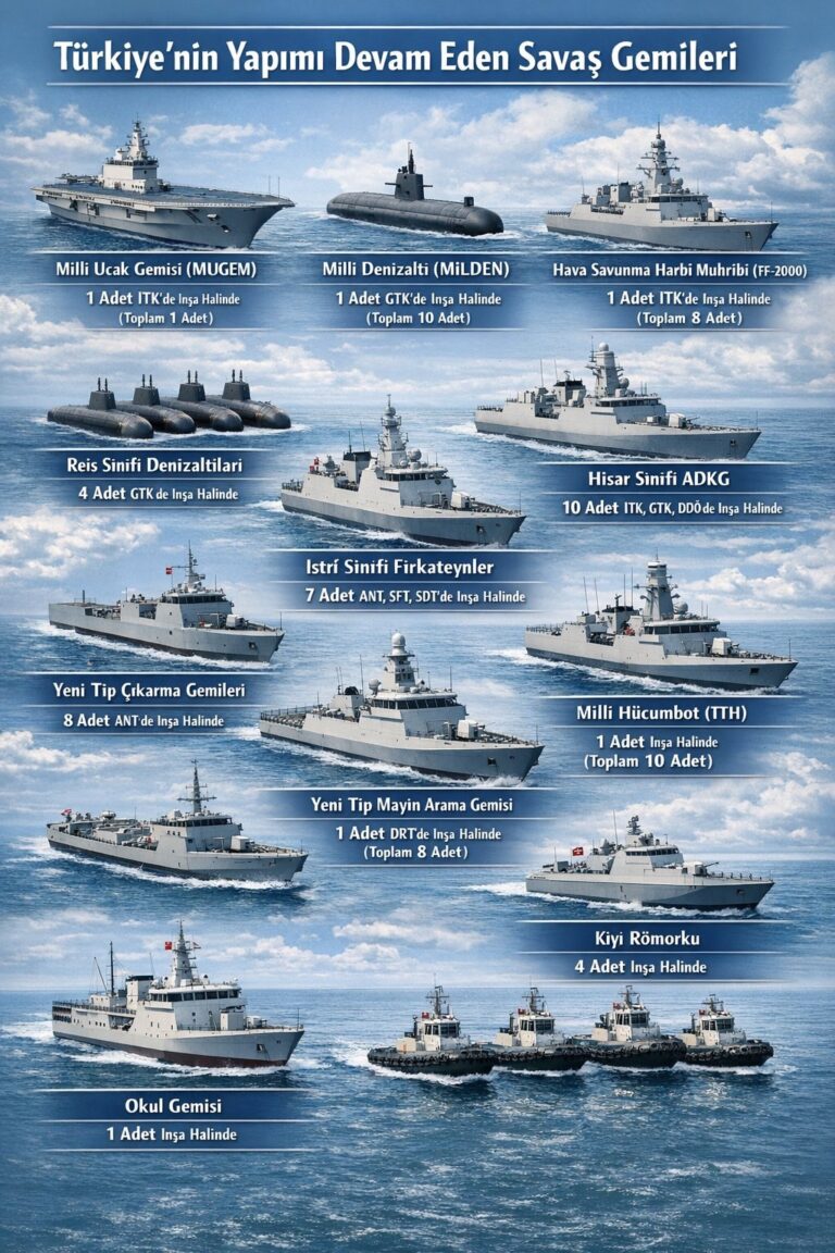 Türkiye’nin Yapımı Devam Eden Savaş Gemileri