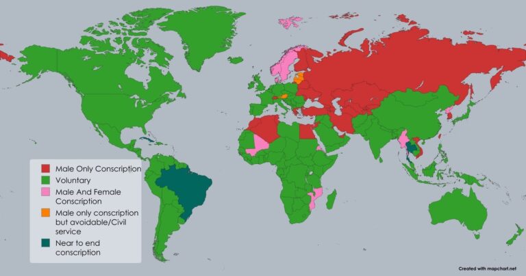 Dünyada Zorunlu Askerlik Haritası